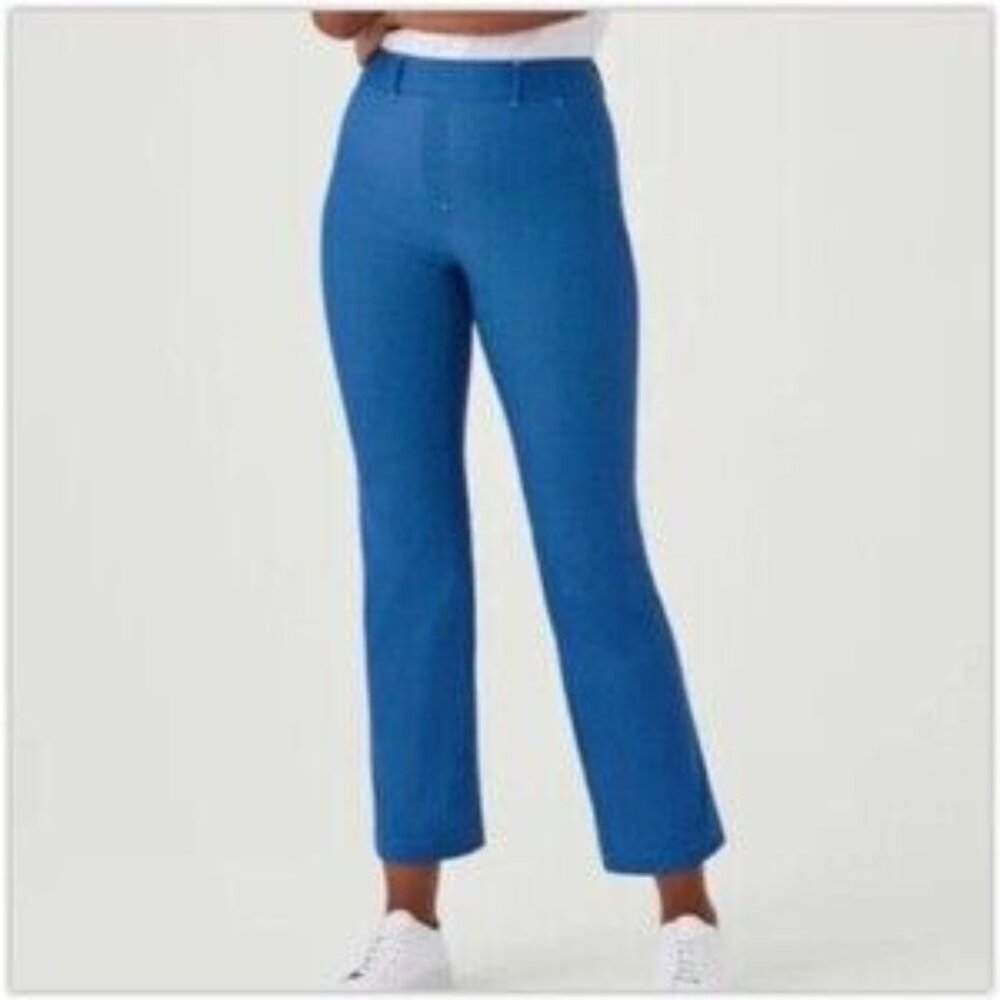 NWT SPANX Sunshine Blue Geoscape Kick Flare Pant S